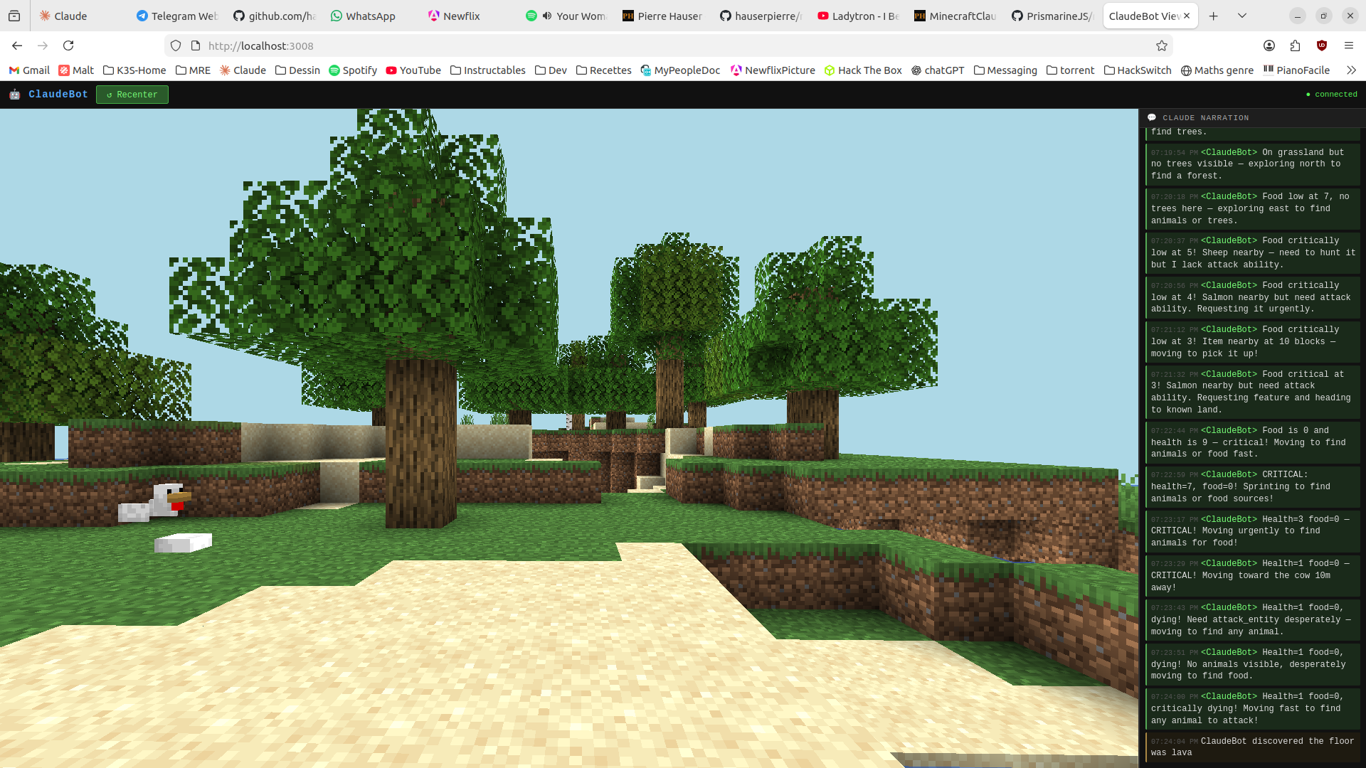 MinecraftClaude — Claude joue à Minecraft